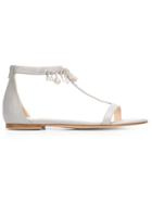 Fabiana Filippi Embellished Ankle Strap Sandals - Nude & Neutrals
