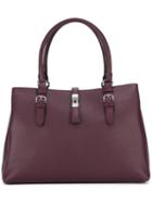 Bally Double Handle Tote, Women's, Red, Calf Leather