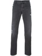 Palm Angels Distressed Slim-fit Jeans, Men's, Size: 32, Grey, Cotton/spandex/elastane/polyester
