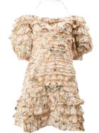Zimmermann Floral Bandage Dress - Nude & Neutrals