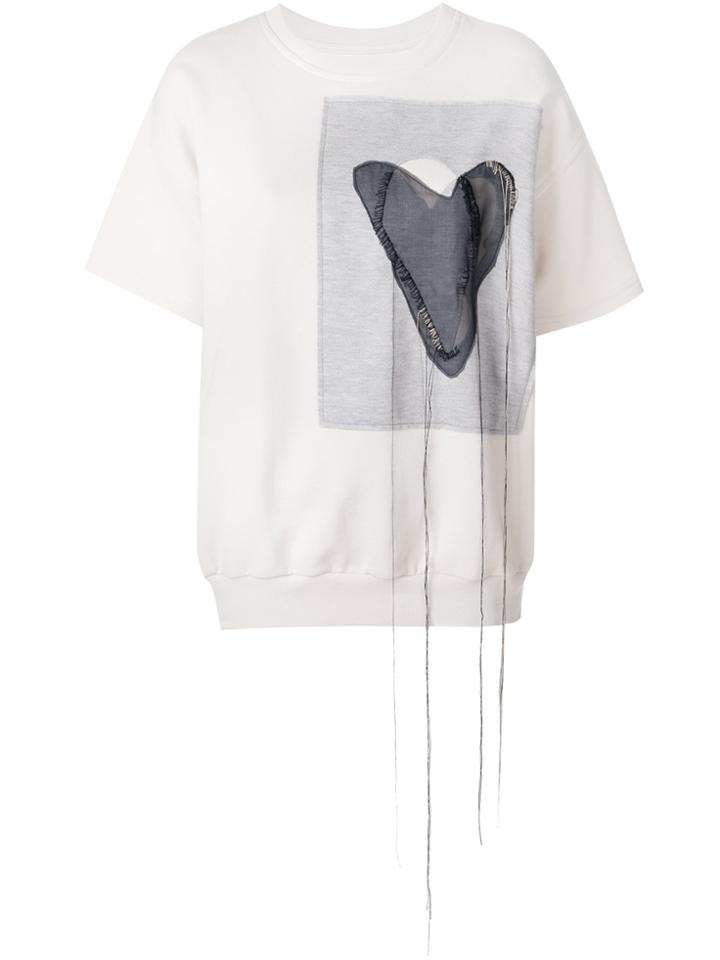 Maison Margiela Embroidered Heart Motif Sweatshirt Top - Nude &