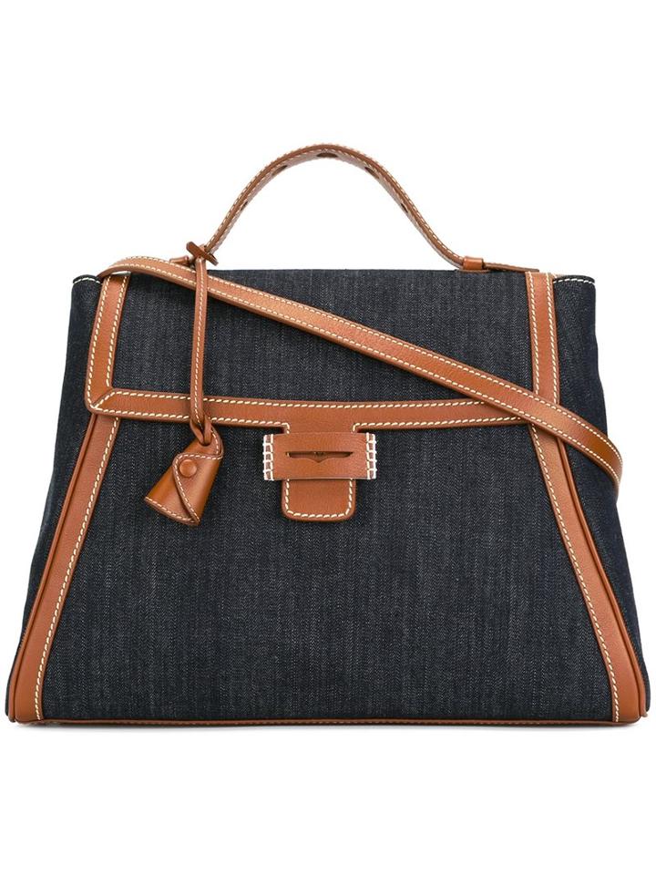 Myriam Schaefer Medium 'baby Byron' Tote, Women's, Blue, Cotton/leather