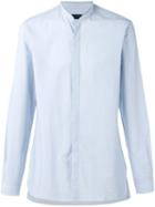 Lanvin Mandarin Collar Shirt, Men's, Size: 38, Blue, Cotton
