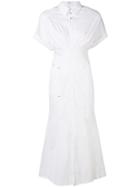 Talbot Runhof Long Shirt Dress - White