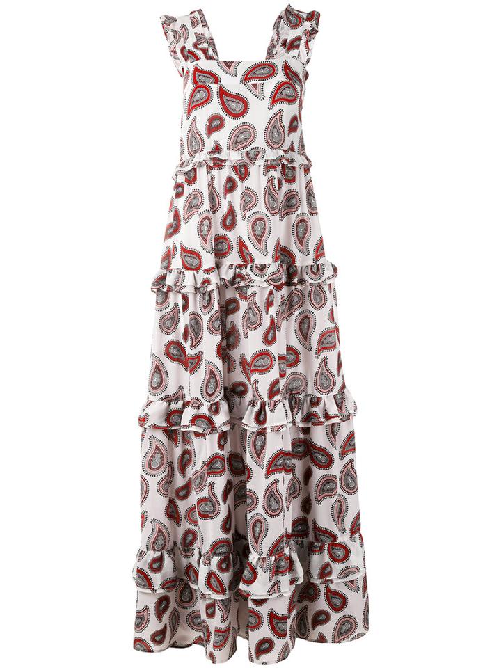 Dodo Bar Or - Paisley Print Maxi Dress - Women - Silk - 40, White, Silk