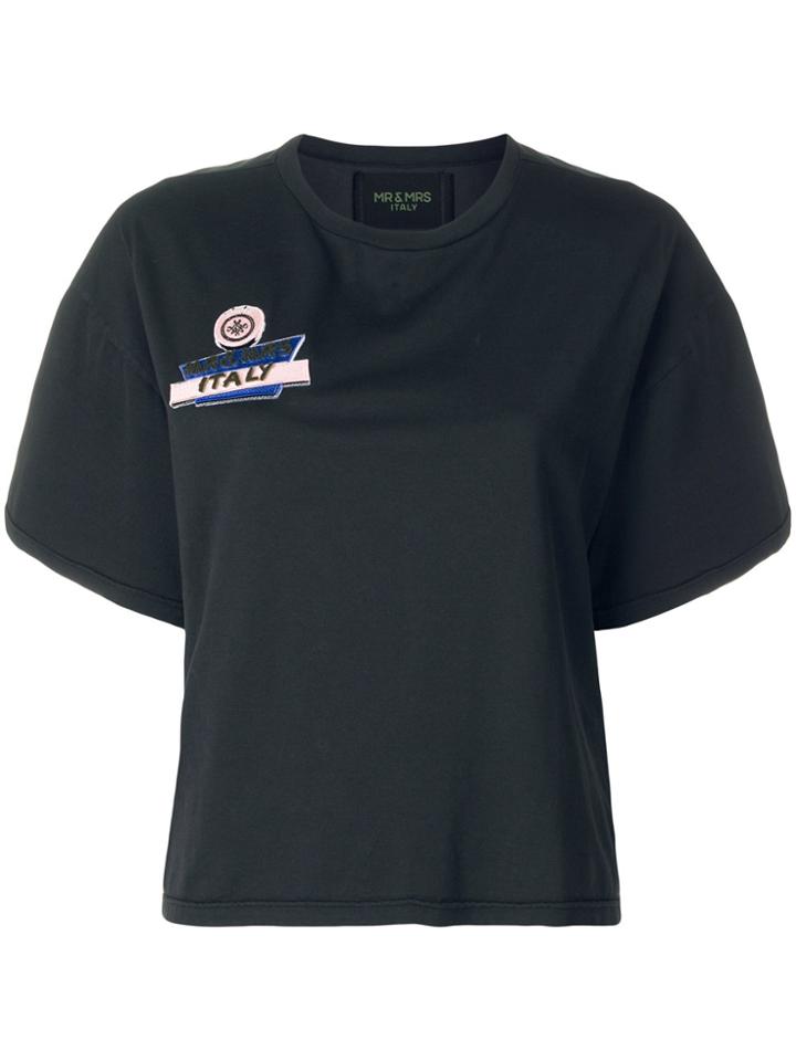 Mr & Mrs Italy Flocked Logo T-shirt - Grey