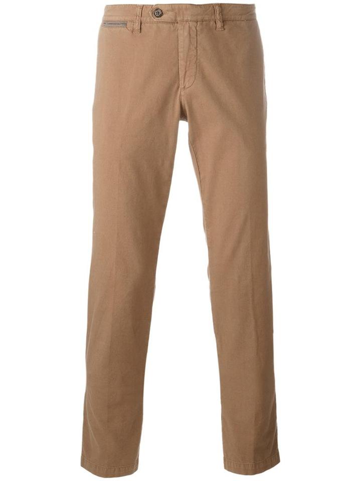 Eleventy Classic Chinos, Men's, Size: 34, Brown, Cotton/linen/flax/spandex/elastane