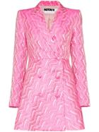 Rotate Jacquard Double-breasted Blazer Dress - Pink