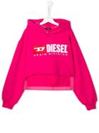 Diesel Kids Logo Patch Hoodie - Pink
