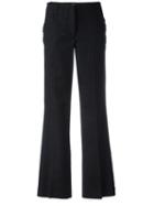 Dondup Frayed Flared Trousers, Women's, Size: 46, Black, Virgin Wool/acetate/viscose