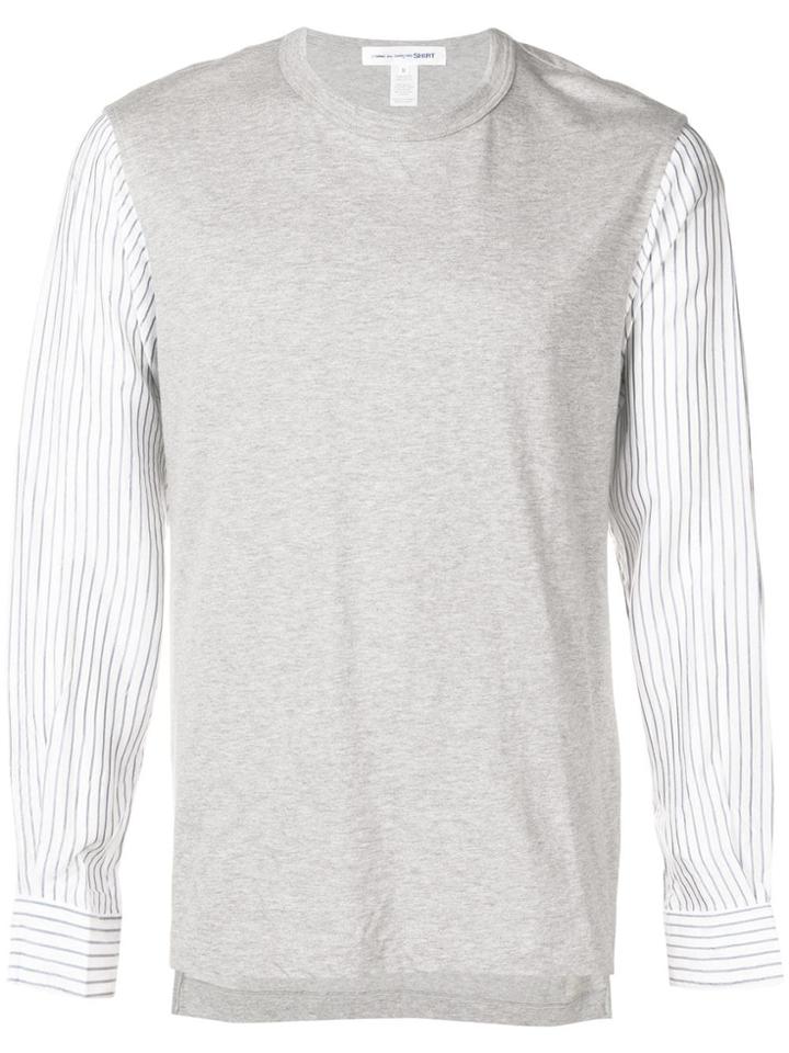 Comme Des Garçons Shirt Striped Sleeves Sweatshirt - Grey