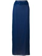 Prada Belted Maxi Skirt - Blue