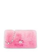 Miu Miu Furry Crystal Embellished Bag - Pink