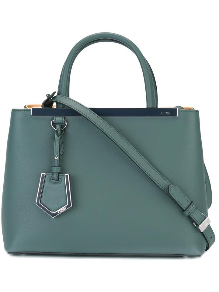 Fendi Petite 2jours Tote, Women's, Green, Calf Leather