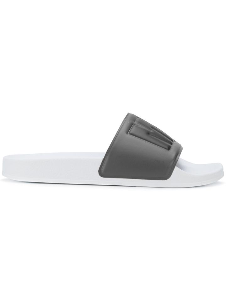 Msgm Slide Ons With Lettering - Green