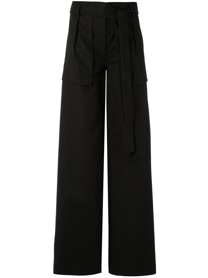 Giuliana Romanno - Palazzo Pants - Women - Cotton/elastodiene - 40, Women's, Black, Cotton/elastodiene