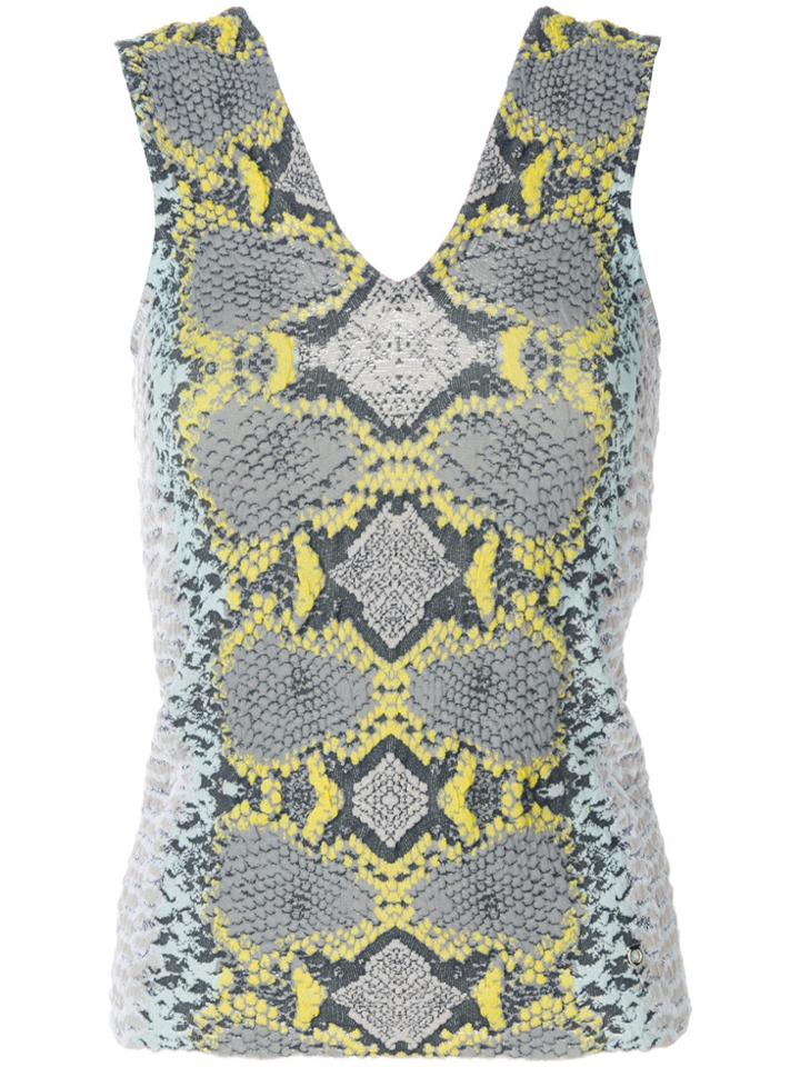 Salvatore Ferragamo Python Print Top - Grey