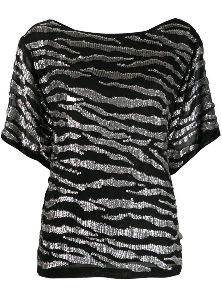 P.a.r.o.s.h. Sequin-trim Top - Black