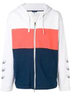 Adidas Contrast Panels Zipped Hoodie - Grey