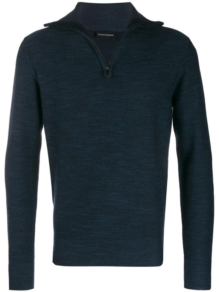 Emporio Armani Zip-up Jumper - Blue