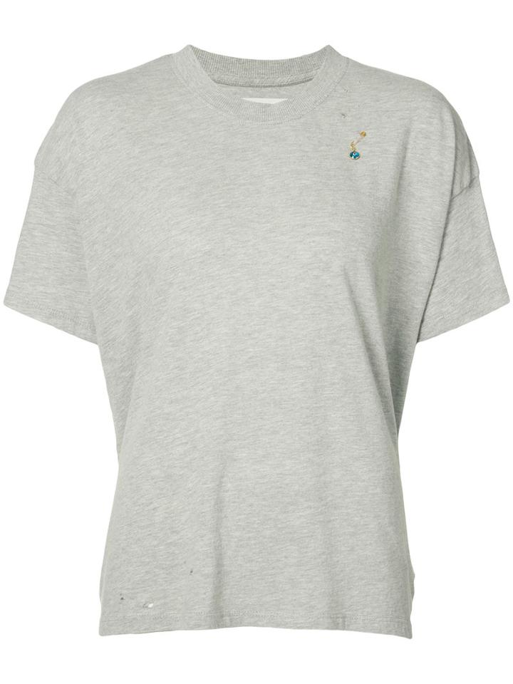 L'equip - Pin Detail T-shirt - Women - Cotton/spandex/elastane - S, Grey, Cotton/spandex/elastane