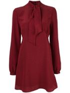 Saint Laurent Pussybow Printed Dress - Red