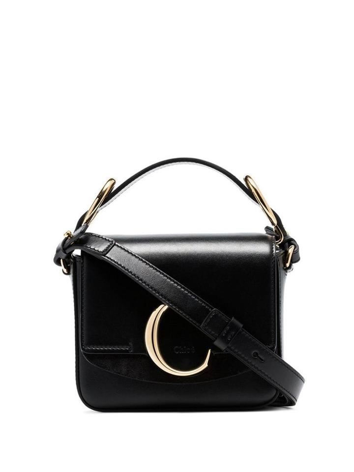 Chloé Black C Ring Top-handle Leather Shoulder Bag