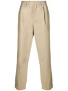 Ami Paris Pleated Carrot Fit Trousers - Neutrals