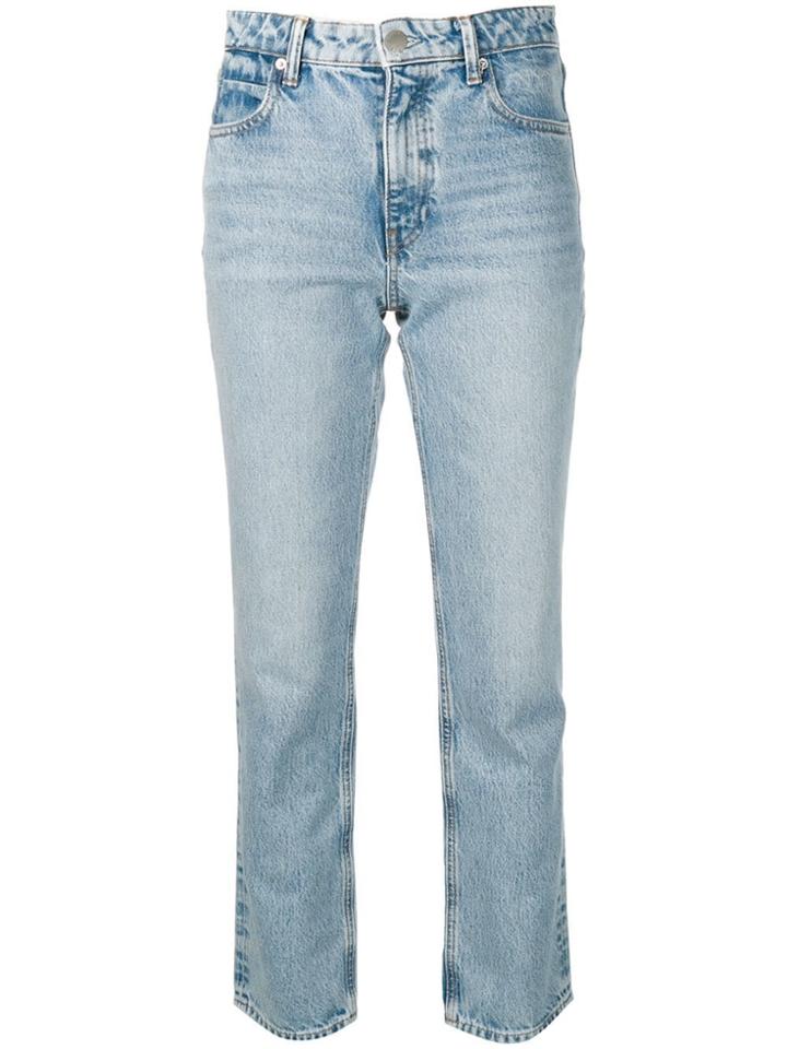 Alexander Wang Back Zip Detail Straight Leg Jeans - Blue