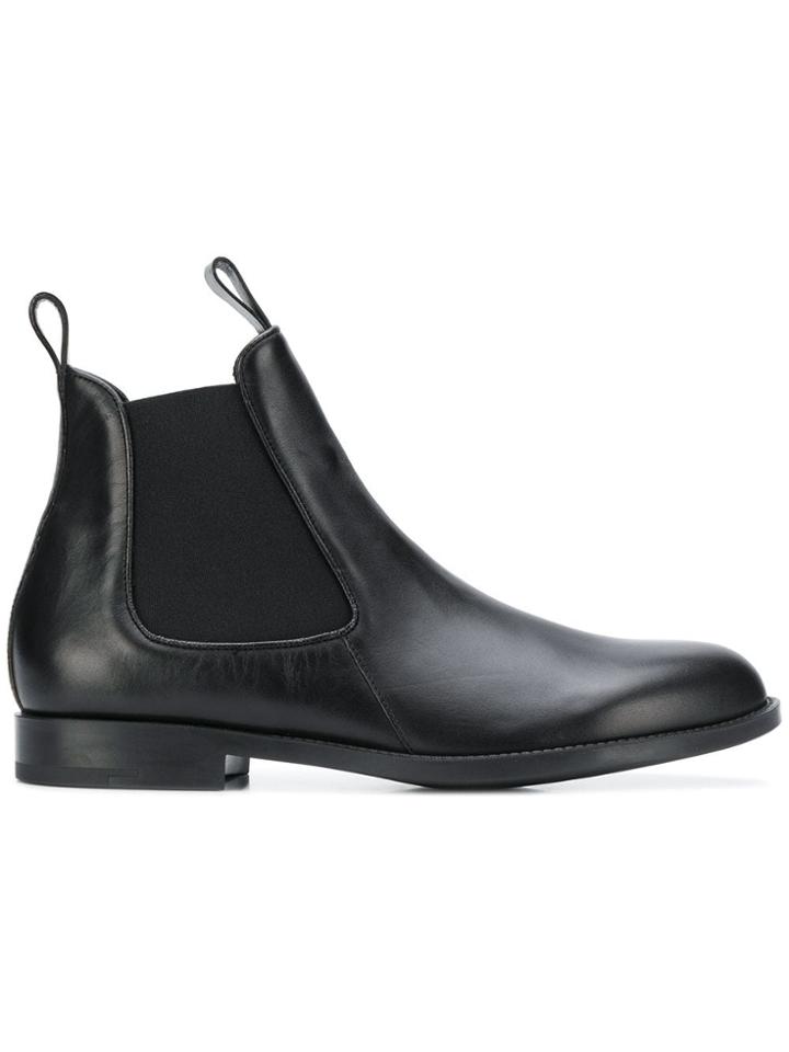 Z Zegna Almond Toe Chelsea Boots - Black