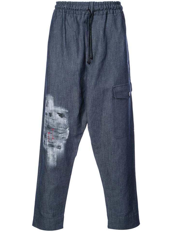 Isabel Benenato Loose-fit Denim Trousers - Blue