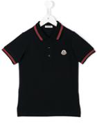 Moncler Kids Contrast Logo Polo Shirt, Boy's, Size: 12 Yrs, Blue