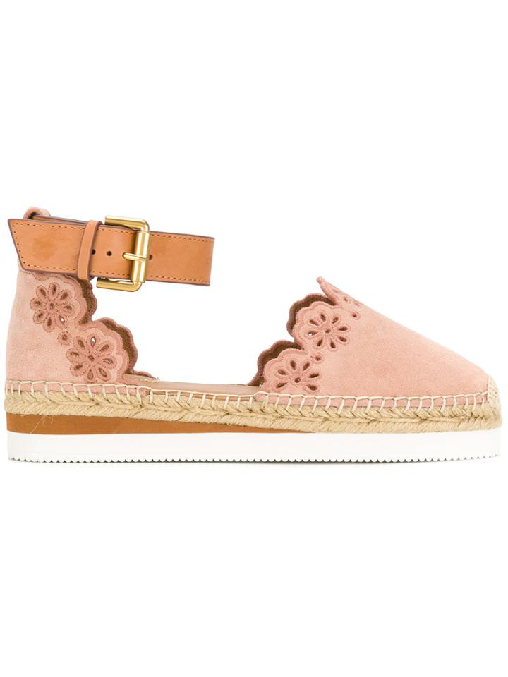 See By Chloé Glyn Espadrille Sandals - Pink & Purple