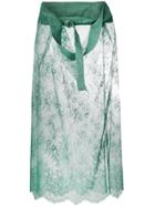Y's Lace Tie Waist Skirt - Green
