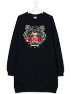 Kenzo Kids Teen Tiger Motif Dress - Blue