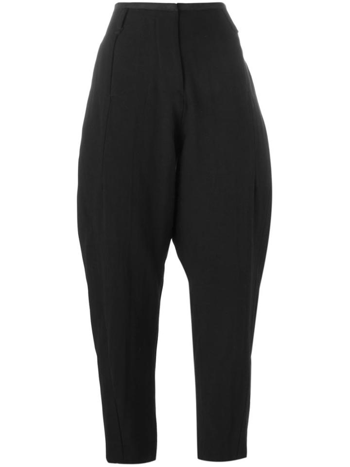 Masnada Cropped Tapered Trousers, Women's, Size: 40, Black, Cotton/polyacrylic/other Fibres/viscose