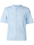 Kenzo Openwork Knit Polo - Blue