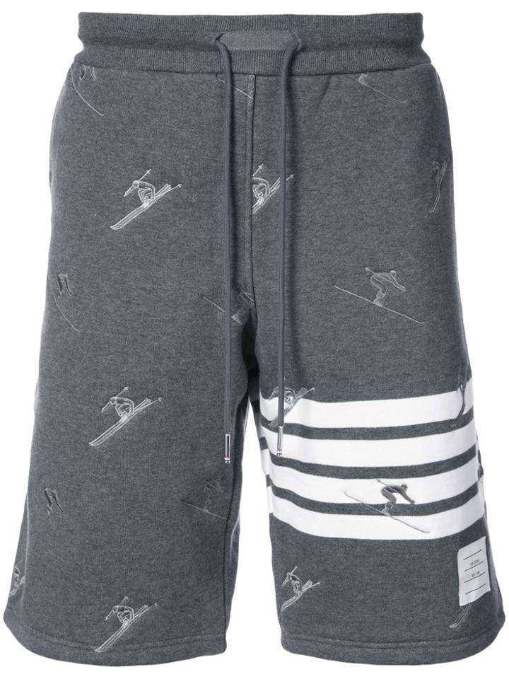 Thom Browne Classic Sweatshort In Quilted Loopback Cotton With Skier