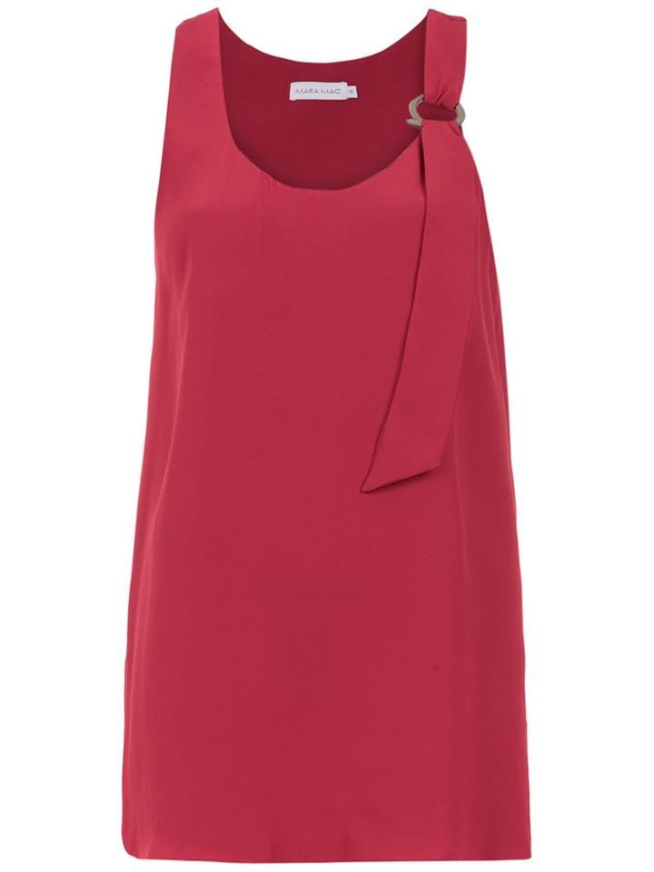 Mara Mac Top With Shoulder Detail - Red
