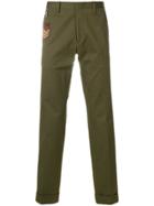 Pt01 Embroidered Patch Trousers - Green