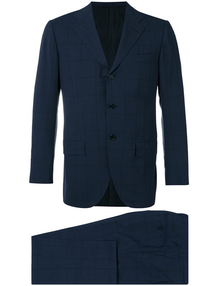 Kiton - Two Piece Check Suit - Men - Cupro/wool - 50, Blue, Cupro/wool