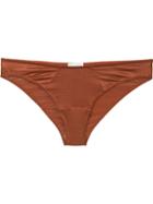 Fleur Du Mal - High Leg Bikini Bottoms - Women - Acetate/spandex/elastane - 2, Yellow/orange, Acetate/spandex/elastane