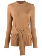 Steffen Schraut Front Knot Jumper - Brown
