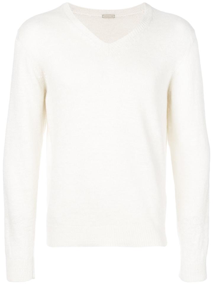 Massimo Alba V-neck Sweater - White