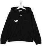 Chiara Ferragni Kids Flierting Hooded Jacket - Black