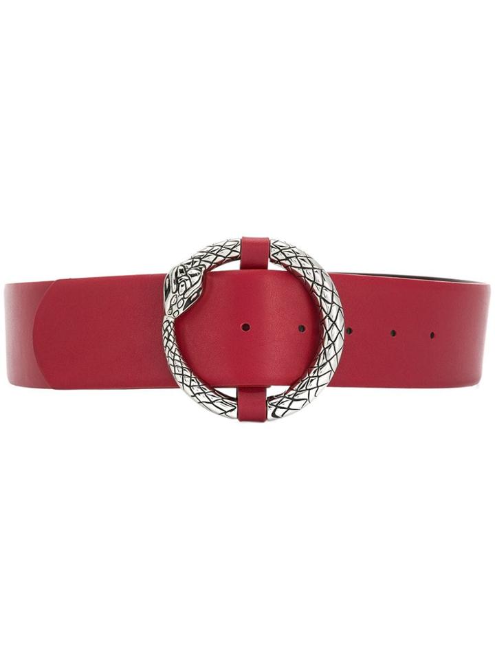 Just Cavalli Snake Buckle Belt - Red