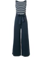 Loro Piana Striped Top Sleeveless Jumpsuit - Blue