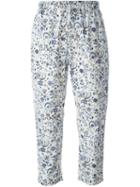 Wunderkind Floral Print Cropped Trousers