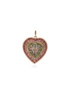 Carolina Bucci Rainbow Pavé Heart Pendant - Gold