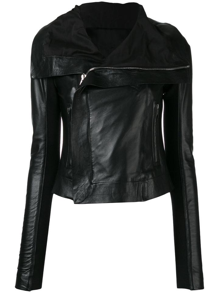 Rick Owens Classic Biker Jacket, Women's, Size: 44, Black, Leather/viscose/cupro